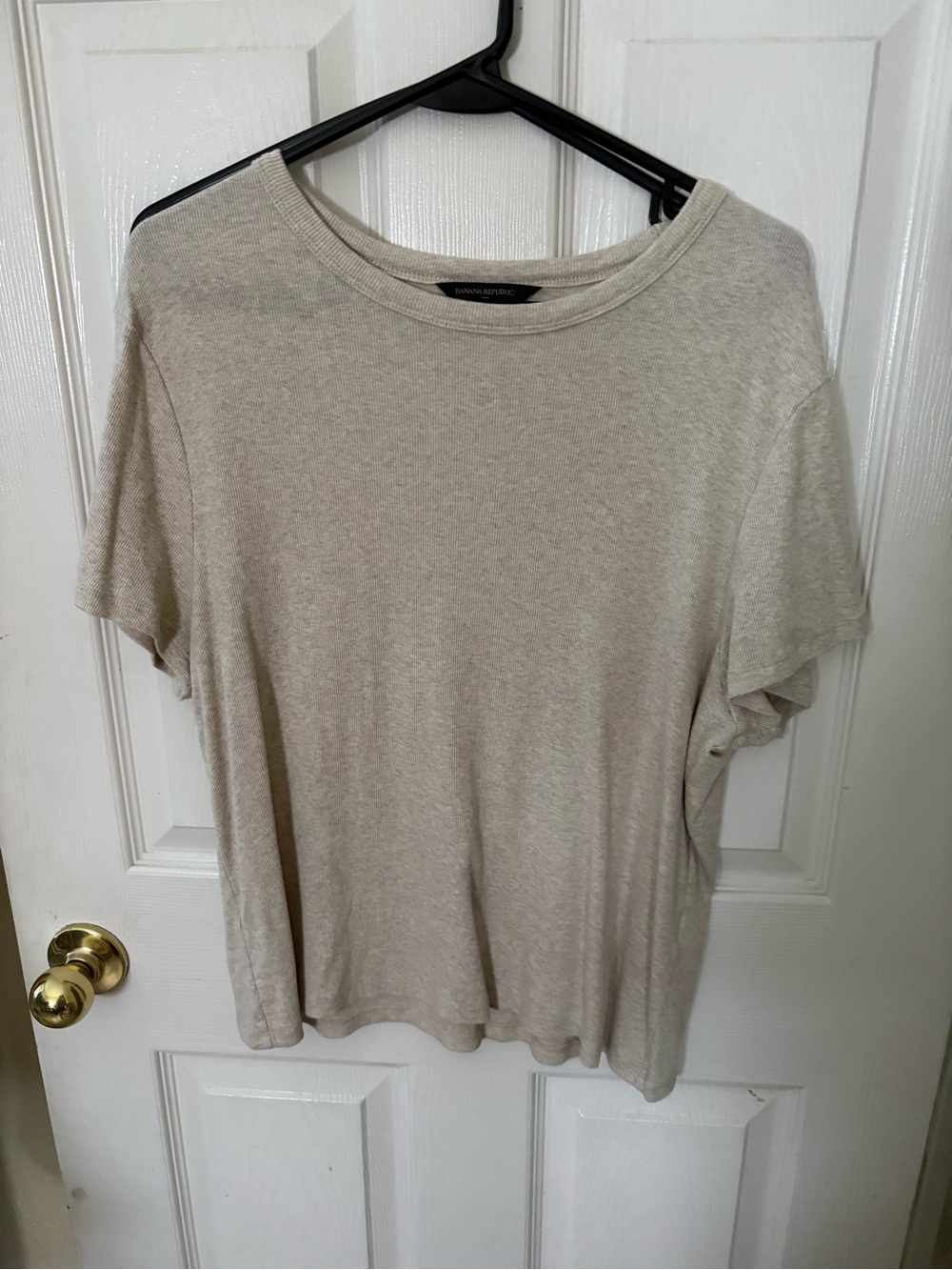 Banana Republic Neutral Crewneck Short Sleeve Tee - Light Beige